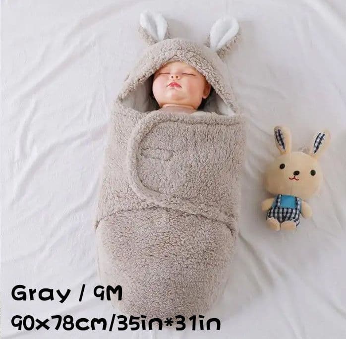 image-Super Soft Baby Sleeping Bag Fluffy Fleece Newborn Blanket Swaddle Blankets, Unisex Baby Wrap For Newborn Baby Boys Girls With Head-Protecting & Head-Supporting Function, Wearable Swaddle Sleep Sack