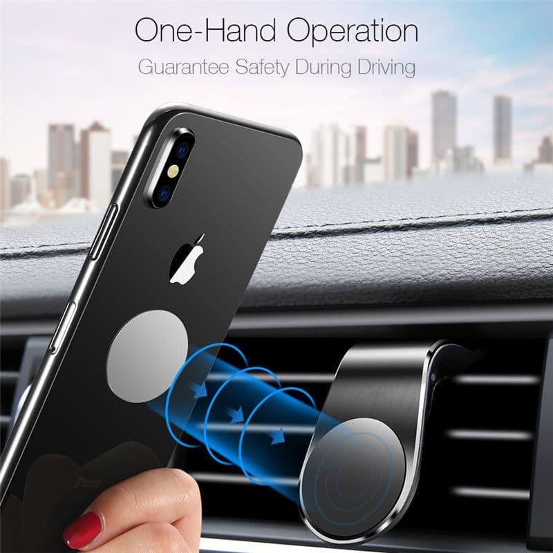image-Car Magnet Magnetic Air Vent Mount Holder Magnetic Car Phone Holder Stand 360 Metal Car Air Vent Magnet Stand In Car GPS Mount Holder