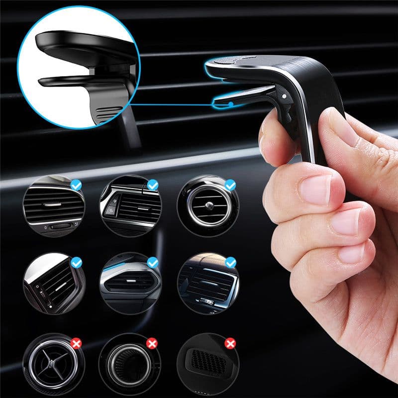 image-Car Magnet Magnetic Air Vent Mount Holder Magnetic Car Phone Holder Stand 360 Metal Car Air Vent Magnet Stand In Car GPS Mount Holder