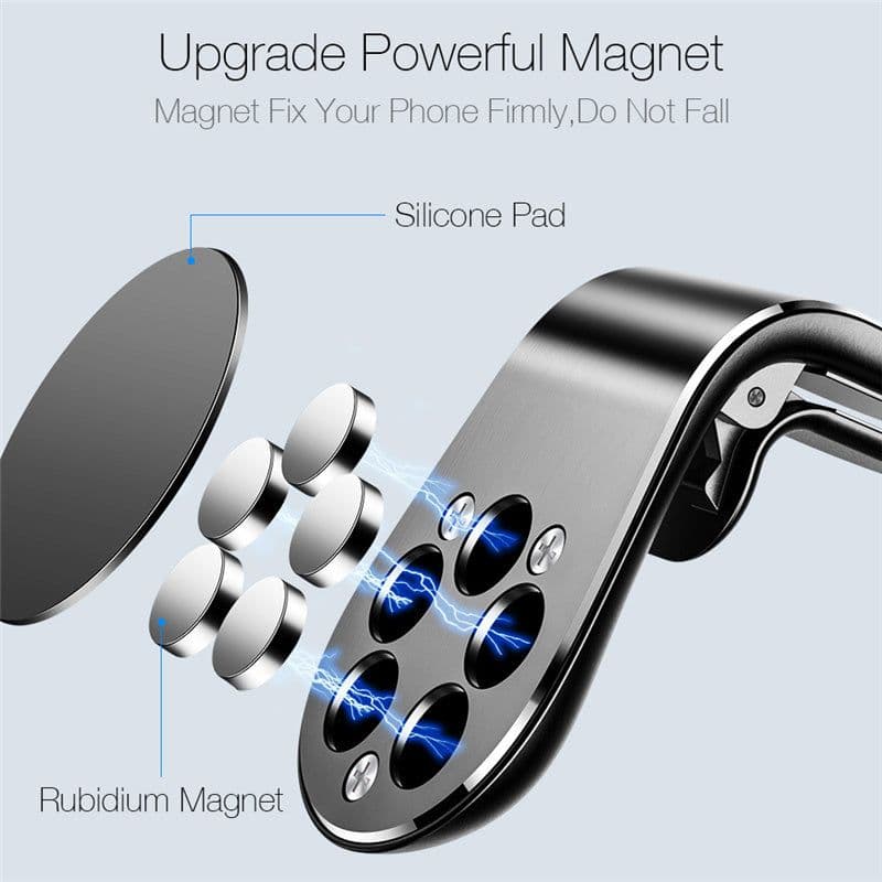 image-Car Magnet Magnetic Air Vent Mount Holder Magnetic Car Phone Holder Stand 360 Metal Car Air Vent Magnet Stand In Car GPS Mount Holder