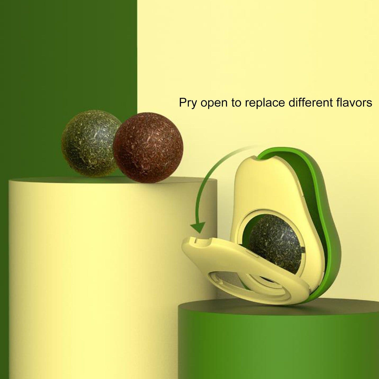 image-Cute Avocado Catnip Toys Cat Teeth Cleaning Toy Cat Supplies Catnip Mini Cat Treat Toys Interactive Pet Toys Pet Products Pet Avocado Ball Cute Funny Mint Cleaning Teeth Toy For Cat Supplies