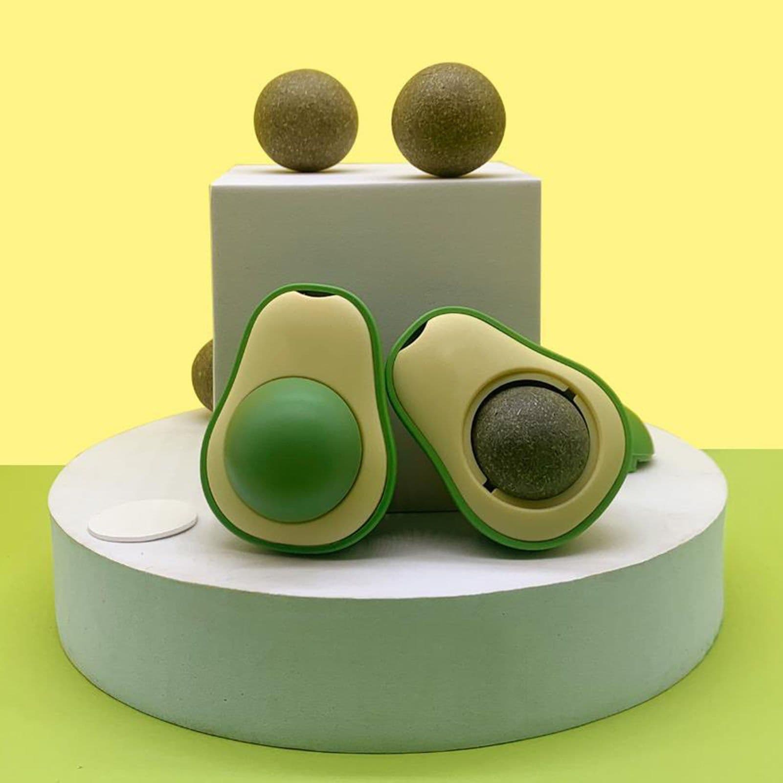 image-Cute Avocado Catnip Toys Cat Teeth Cleaning Toy Cat Supplies Catnip Mini Cat Treat Toys Interactive Pet Toys Pet Products Pet Avocado Ball Cute Funny Mint Cleaning Teeth Toy For Cat Supplies