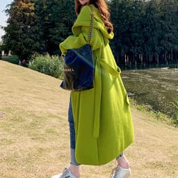 image-Green Alpaca Wool Sweater Coat Thickened Loose Knitted Cardigan Knitwear Handmade Clothing Hand Knit, Womens Clothing