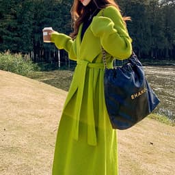 image-Green Alpaca Wool Sweater Coat Thickened Loose Knitted Cardigan Knitwear Handmade Clothing Hand Knit, Womens Clothing