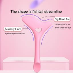 image-Silicone Eyeliner Stencil Wing Tip Mascara Drawing Lipstick Aid Face Cream Applicator For Beginners Makeup Tool Eyeliner Stencils Silicone Winged Tip Eyeliner Aid Eyebrow Pencil Stencil Reusable