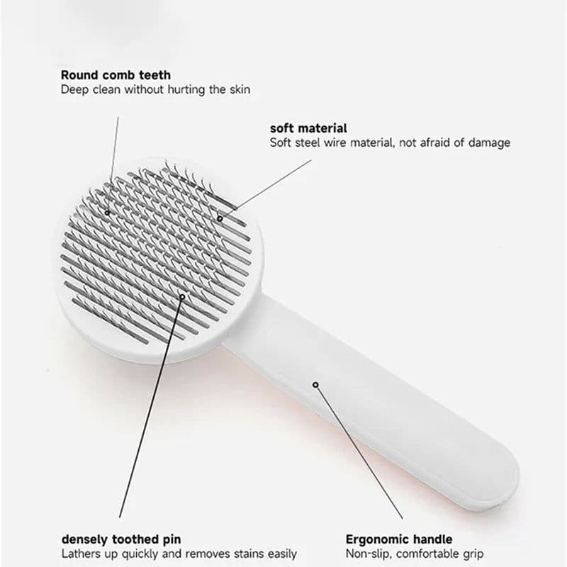image-Pet Self Cleaning Cat Brushes, Cat Grooming Brush For Dogs Cats For Long Haired & Short Hair Gently To Remove Loose Undercoat, Mats Tangled