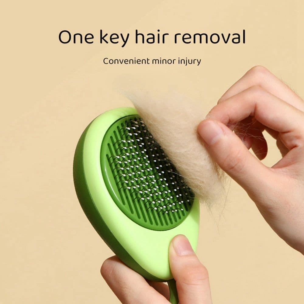 image-Creative Cat Grooming Comb Portable Massage Brush One-Button Remove Floating Hair Scraper Cats Dogs Pet Self Cleaning Tool Accessories
