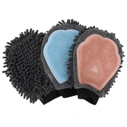 image-Pet Bathing Brush 2-in-1 Grooming Glove Elegant Dog Grooming Tool For Brushing, Massaging, And Drying Pet Grooming Kit For Dog Cat 2-Sided Bathing Brush Cleaning Massage Glove