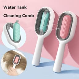 image-Cat Hair Brush With Water, Sticky Brush For Cats, 4 In-1 Cat Grooming Brush Creative Update Cat Dog Grooming Comb With Water Tank Double-Sided Hair Removal Brush Kitten Pet Supplies Accessories