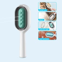 image-Cat Hair Brush With Water, Sticky Brush For Cats, 4 In-1 Cat Grooming Brush Creative Update Cat Dog Grooming Comb With Water Tank Double-Sided Hair Removal Brush Kitten Pet Supplies Accessories