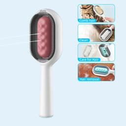 image-Cat Hair Brush With Water, Sticky Brush For Cats, 4 In-1 Cat Grooming Brush Creative Update Cat Dog Grooming Comb With Water Tank Double-Sided Hair Removal Brush Kitten Pet Supplies Accessories