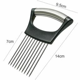 image-Food Slice Assistant - Stainless Steel Onion Holder Slicer Tomato Cutter NonSlip