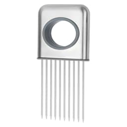 image-Food Slice Assistant - Stainless Steel Onion Holder Slicer Tomato Cutter NonSlip