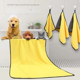 image-Dog Towels For Drying Dogs Drying Towel Dog Bath Towel, Quick-drying Pet Dog And Cat Towels Soft Fiber Towels Robe Super Absorbent Quick Drying Soft Microfiber Pet Towel For Dogs, Cats Yellow