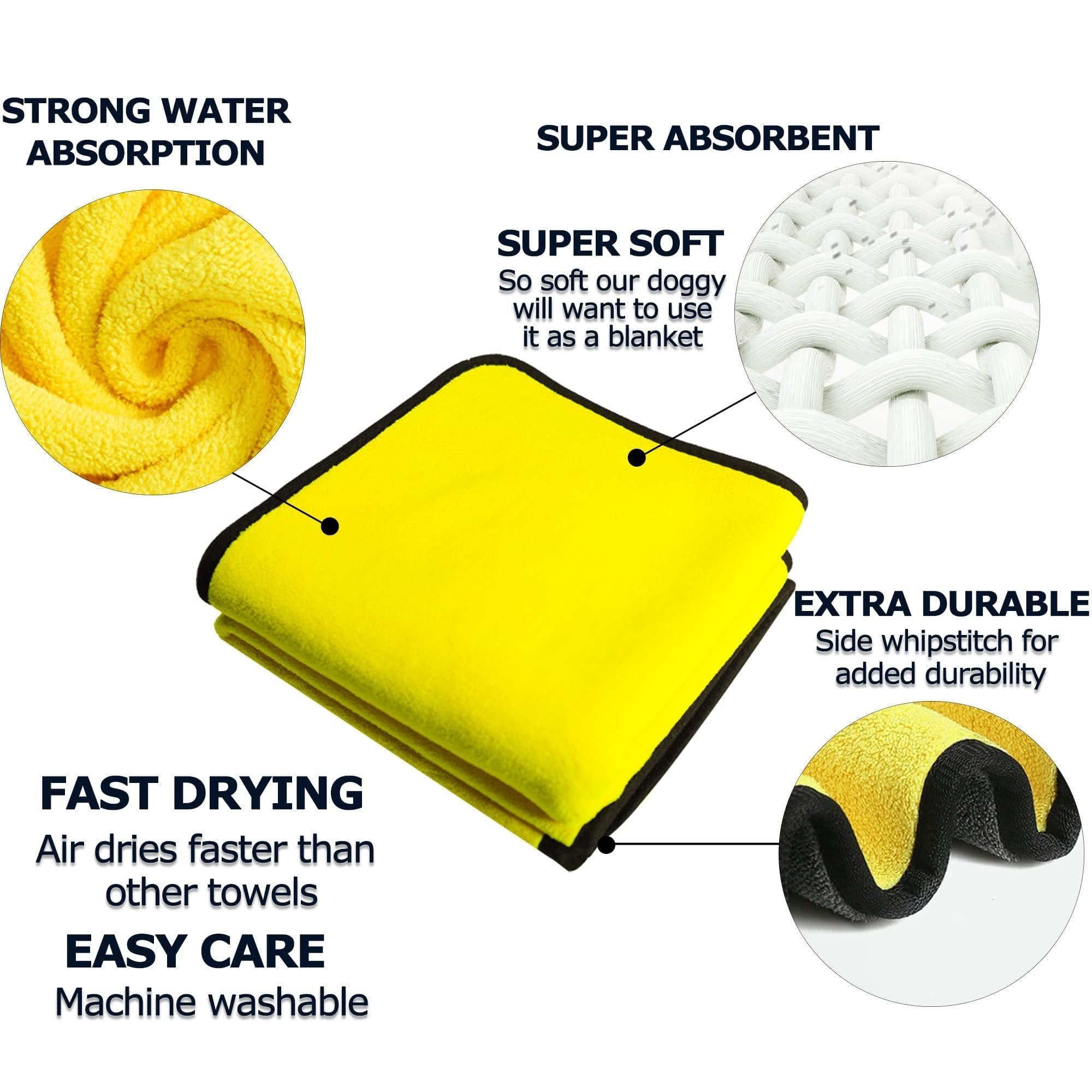 image-Dog Towels For Drying Dogs Drying Towel Dog Bath Towel, Quick-drying Pet Dog And Cat Towels Soft Fiber Towels Robe Super Absorbent Quick Drying Soft Microfiber Pet Towel For Dogs, Cats Yellow