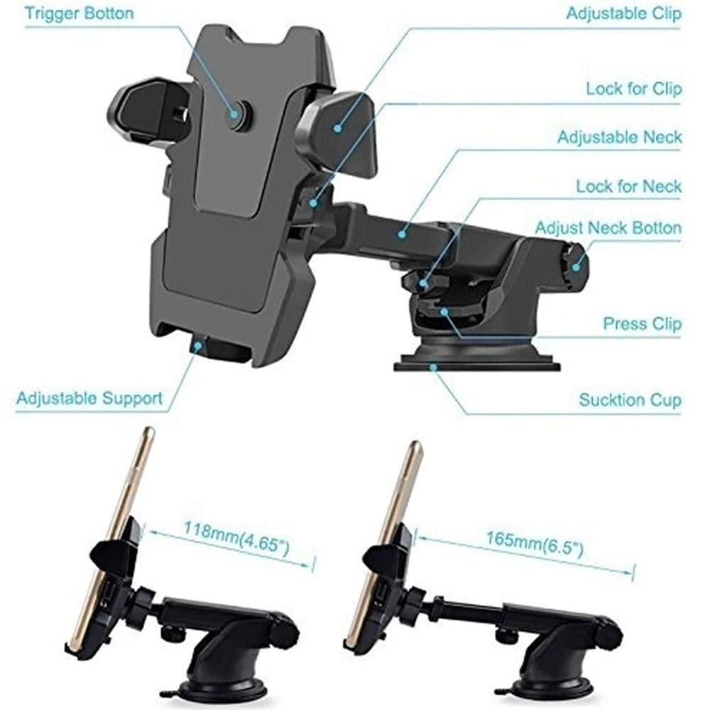 image-Windshield Car Phone Holder Universal in Car Cellphone Holder Stand Adjustable Phone Suction Cup Holder Car Mount Phone Stand
