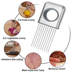image-Onion Holder Slicer Vegetable Tools Tomato Cutter Stainless Steel Kitchen Gadget