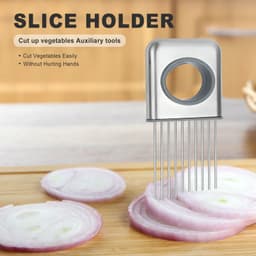 image-Onion Holder Slicer Vegetable Tools Tomato Cutter Stainless Steel Kitchen Gadget