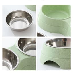image-Double Pet Bowls Dog Food Water Feeder Stainless Steel Pet Drinking Dish Feeder Cat Puppy Feeding Supplies Small Dog Accessories