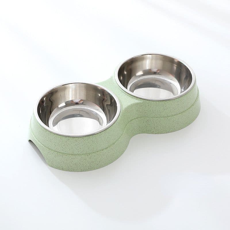 image-Double Pet Bowls Dog Food Water Feeder Stainless Steel Pet Drinking Dish Feeder Cat Puppy Feeding Supplies Small Dog Accessories