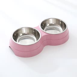image-Double Pet Bowls Dog Food Water Feeder Stainless Steel Pet Drinking Dish Feeder Cat Puppy Feeding Supplies Small Dog Accessories