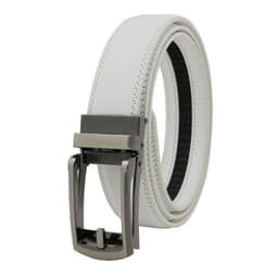 image-Genuine Leather Automatic Buckle Men's Belt - Bright Brown, 120cm