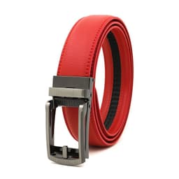 image-Genuine Leather Automatic Buckle Men's Belt - Bright Brown, 120cm