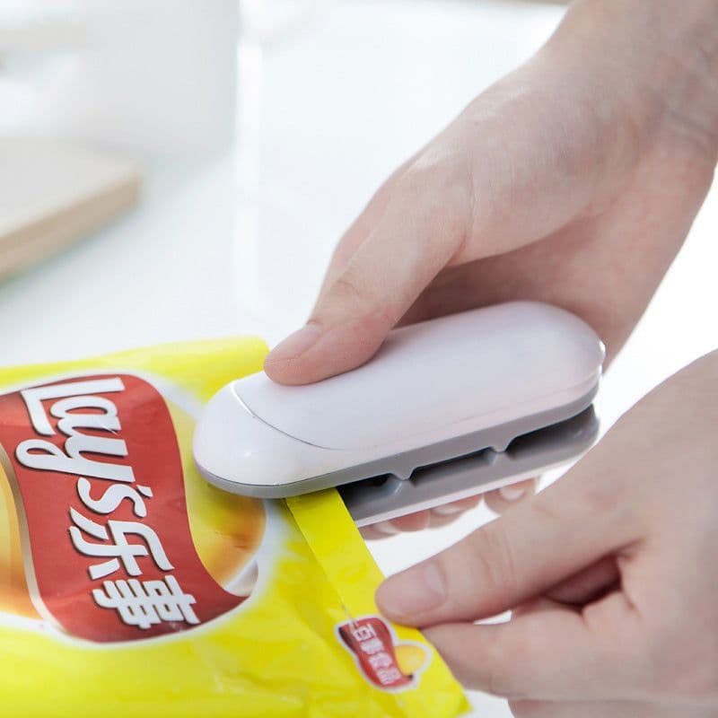 image-Portable Mini Plastic Bag Sealer - Hand Pressure