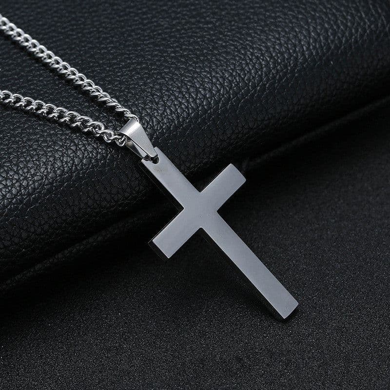 image-Classic Cross Necklace Men's Pendant Fashion Stainless Steel Jewelry