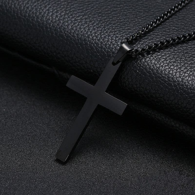 image-Classic Cross Necklace Men's Pendant Fashion Stainless Steel Jewelry