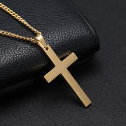 image-Classic Cross Necklace Men's Pendant Fashion Stainless Steel Jewelry