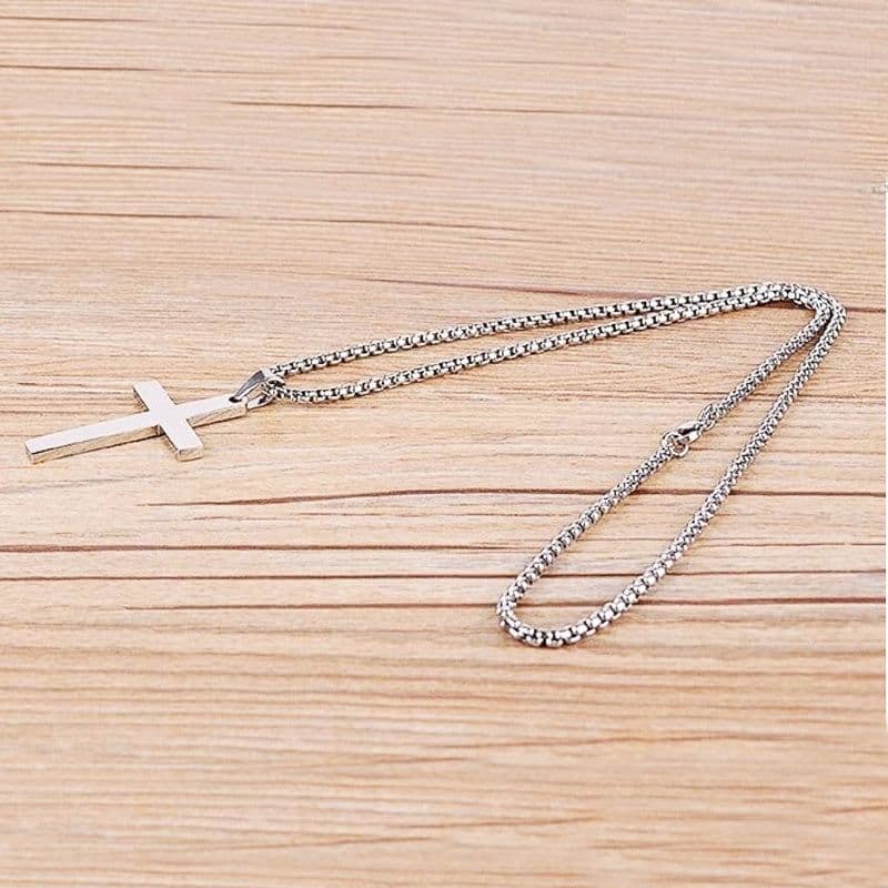 image-Classic Cross Necklace Men's Pendant Fashion Stainless Steel Jewelry