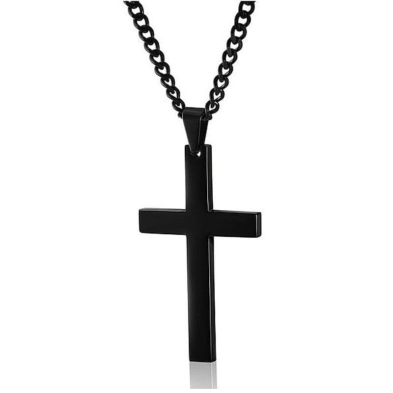 image-Classic Cross Necklace Men's Pendant Fashion Stainless Steel Jewelry