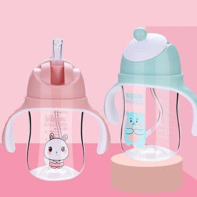 image-Straw Cup Baby Water Cup Drinking Milk Bottle Baby Children Learn To Drink Cup