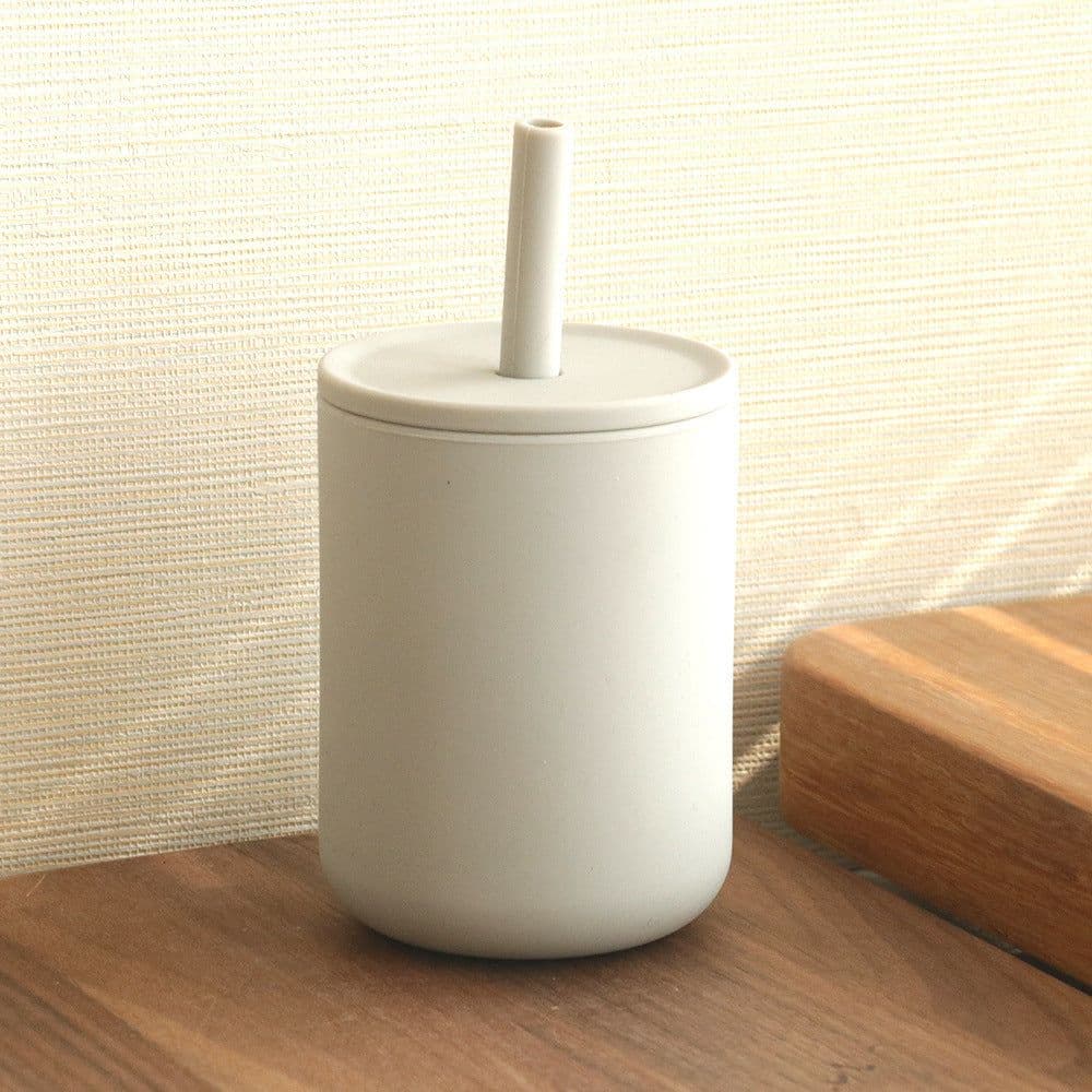 image-210ml Silicone No-spill Cup Baby Lid Straw Water Cup