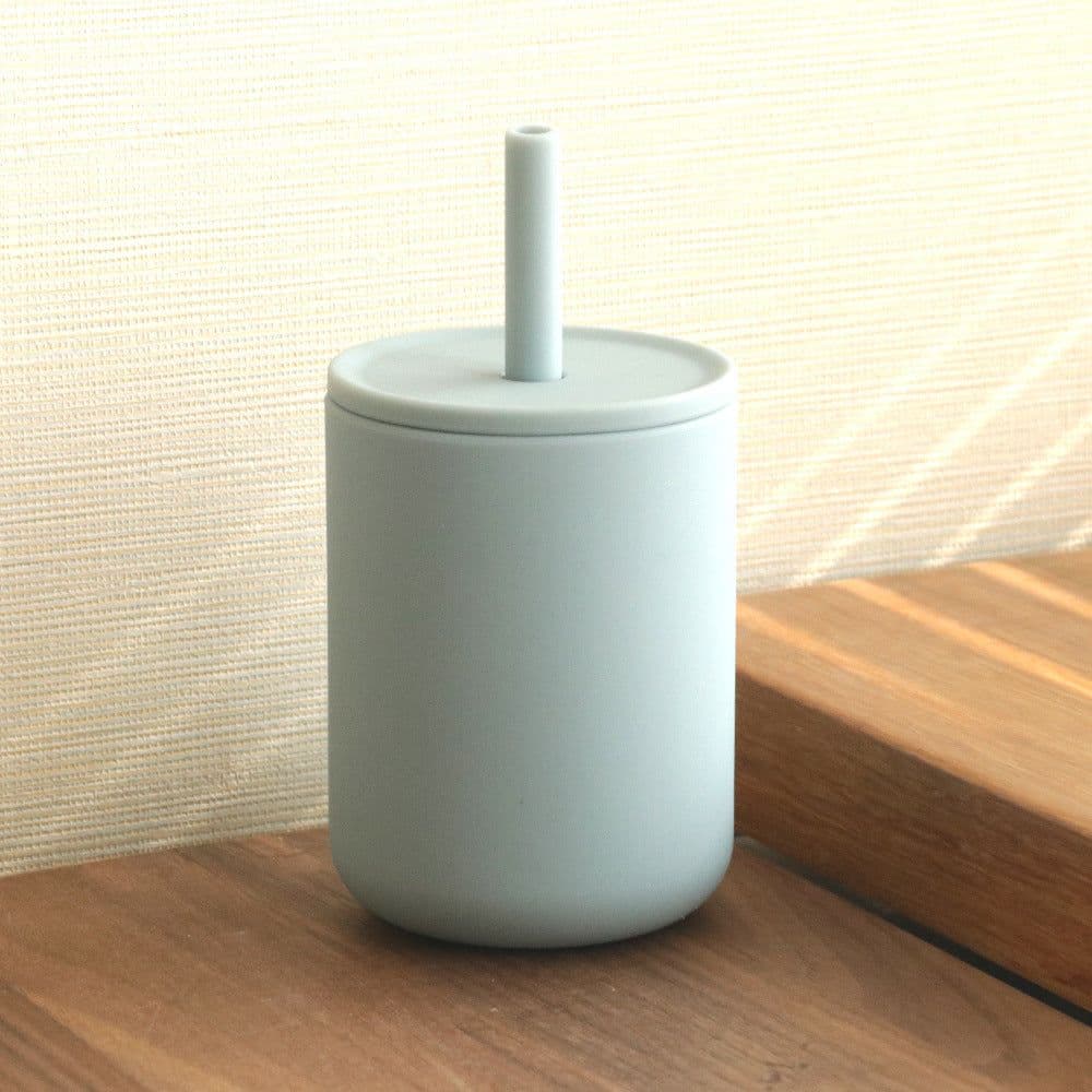 image-210ml Silicone No-spill Cup Baby Lid Straw Water Cup