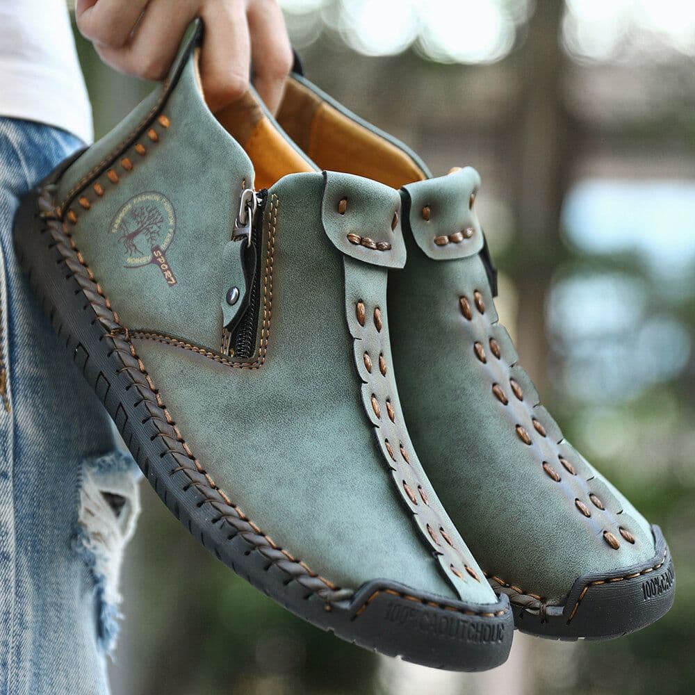image-Xun Qi Martin Boots - Dark Green Size 48 Zipper
