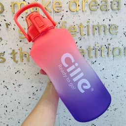 image-Plastic Water Cup, Large Capacity Gradient Cup, Outdoor Sports Fitness Water Bottle, Portable Cup