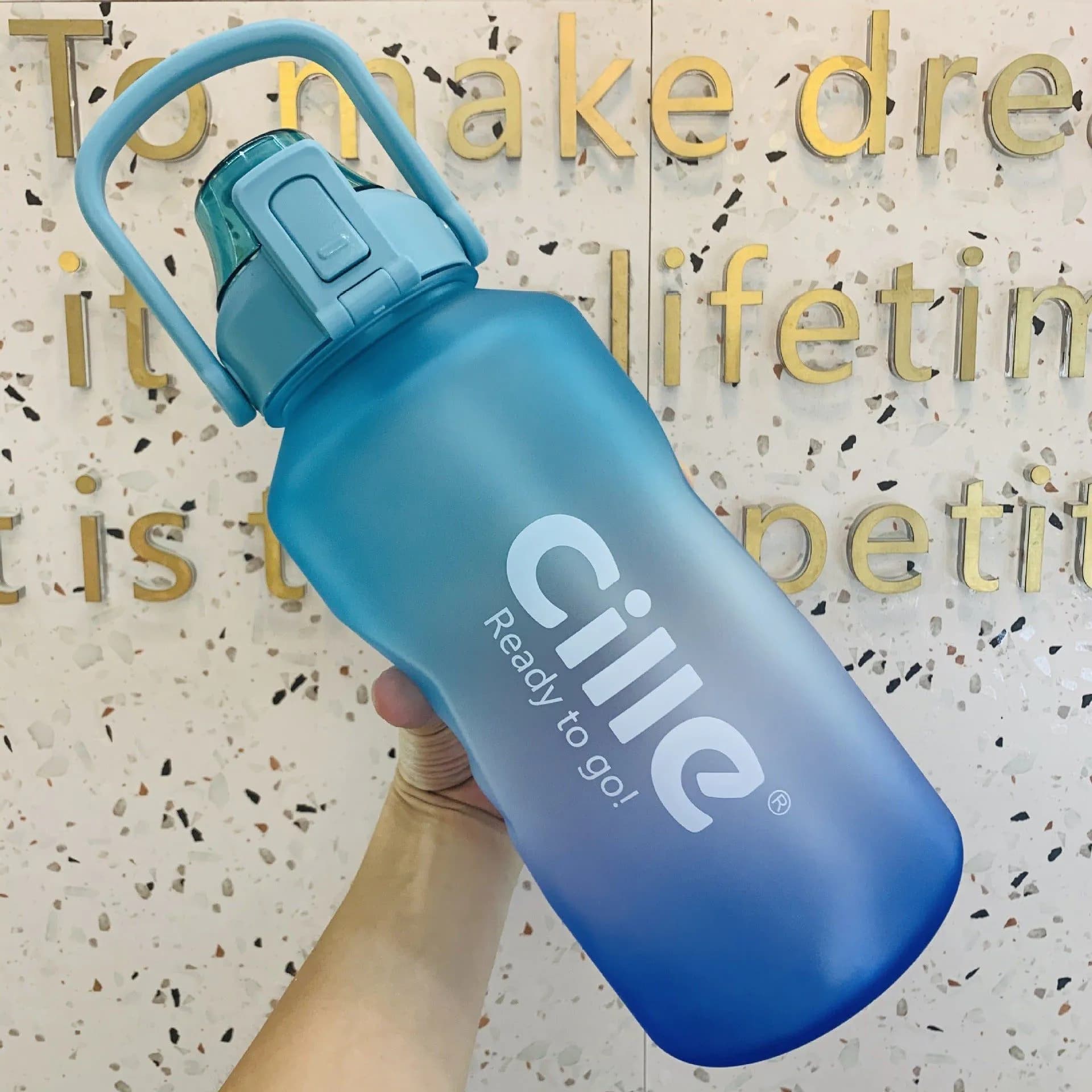 image-Plastic Water Cup, Large Capacity Gradient Cup, Outdoor Sports Fitness Water Bottle, Portable Cup