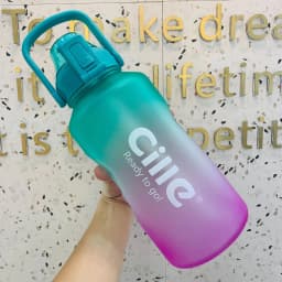 image-Plastic Water Cup, Large Capacity Gradient Cup, Outdoor Sports Fitness Water Bottle, Portable Cup