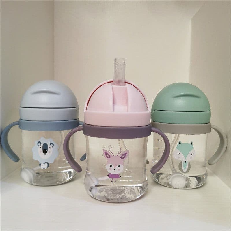 image-Cartoon Infant Graduated Straw Water Cup