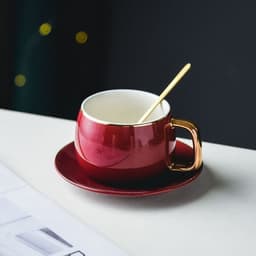 image-Ice American Cup Ceramic Coffee Cup Saucer Set Afternoon Tea Cup Household Water Cup Simple