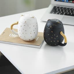 image-Ceramic Mug With Filtered Water Cup