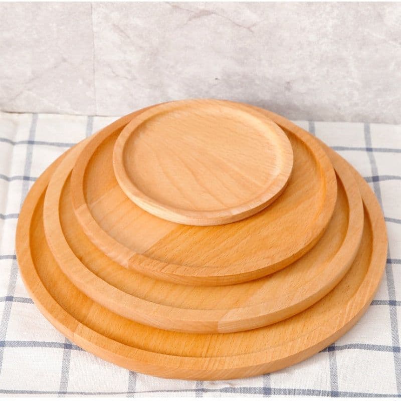 image-Household Wooden Water Cup Teapot Plate