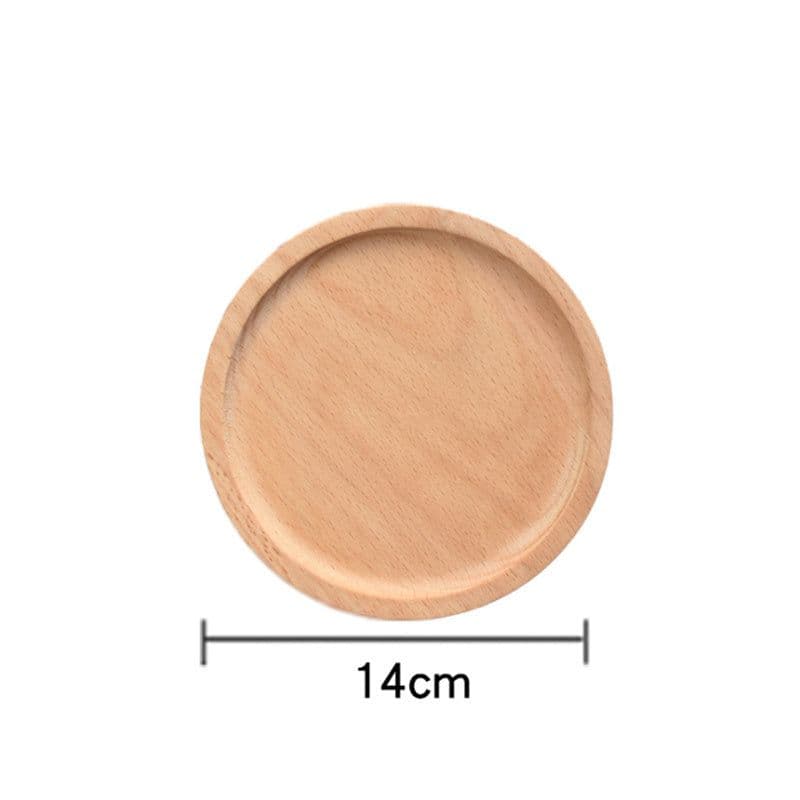 image-Household Wooden Water Cup Teapot Plate