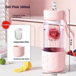 image-Tea Water Separation Magnetic Glass Water Cup Sealed Without Leakage Glass Tea Water Cup Infuser Tumbler Drinkware Water Bottle With Tea Filter