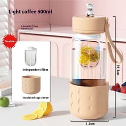 image-Tea Water Separation Magnetic Glass Water Cup Sealed Without Leakage Glass Tea Water Cup Infuser Tumbler Drinkware Water Bottle With Tea Filter