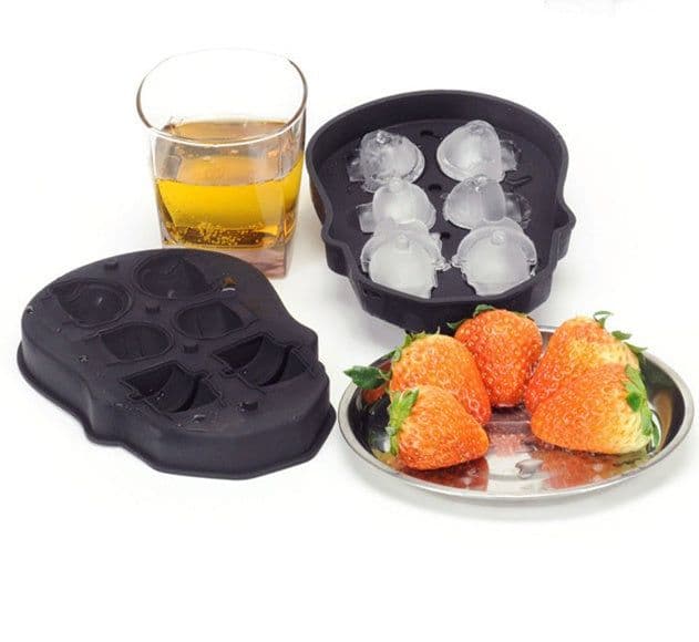 image-Creative 3D Skull Mold Ice Cube Tray Silicone Mold Soap Candle Moulds Sugar Craft Tools Bakeware Chocolate Moulds
