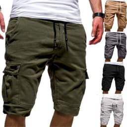 image-Men Casual Jogger Sports Cargo Shorts Military Combat Workout Gym Trousers Summer Mens Clothing