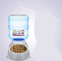 image-Cats Dogs Automatic Pet Feeder Drinking Water Fountains Large Capacity Plastic Pets Dog Food Bowl Water Dispenser